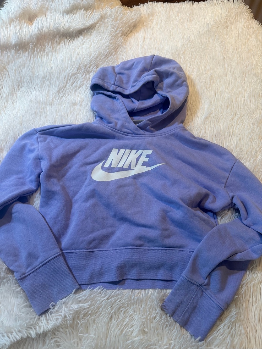 Nike Lavender Cropped Hoodie Sweatshirt - youth